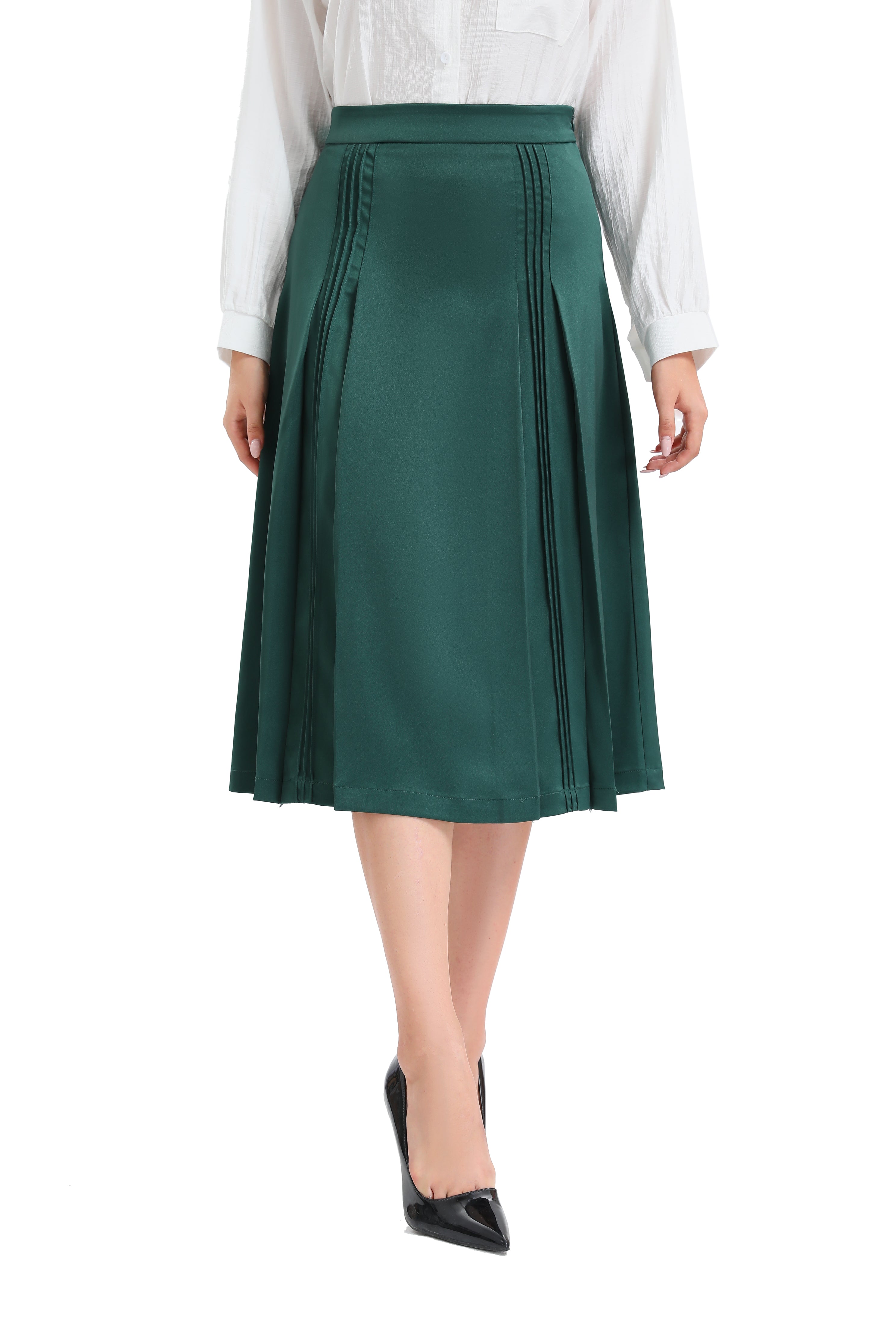 Satin a line outlet midi skirt