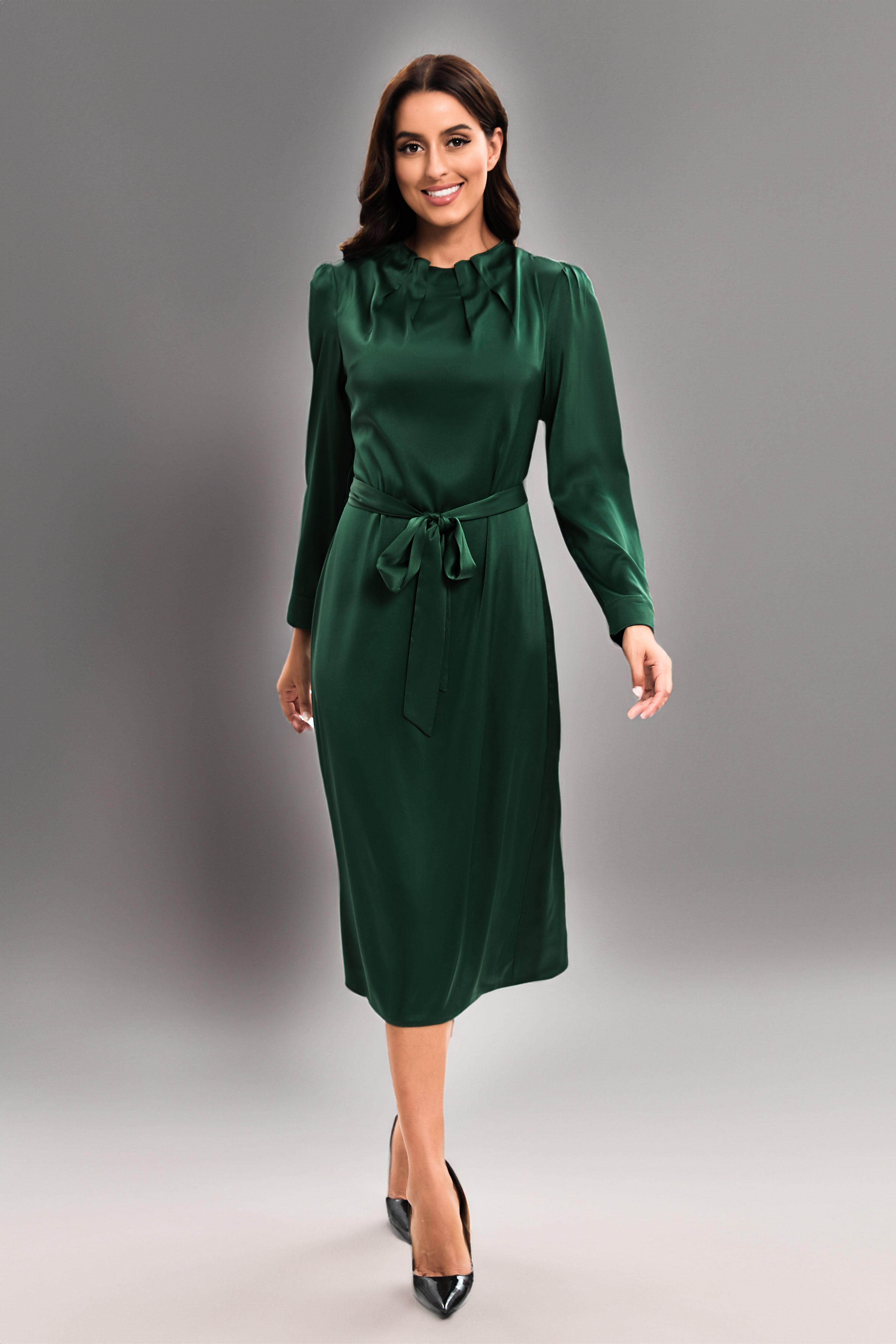 Jhenni graceful satin hot sale midi dress