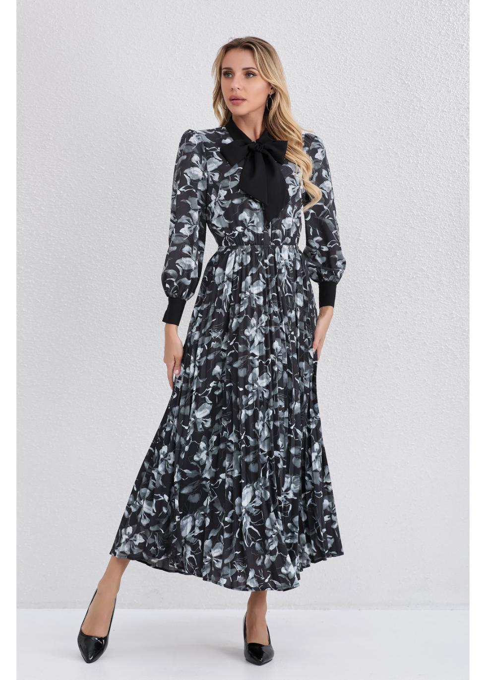 Noir Garden Midi Dress