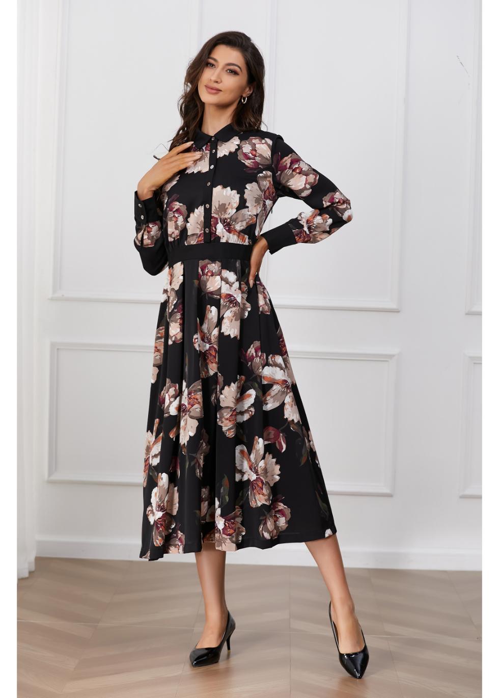 Floral Midnight Midi Dress