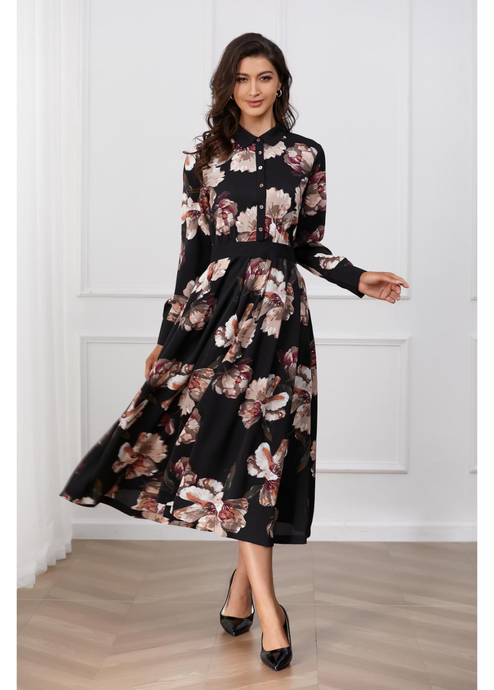 Floral Midnight Midi Dress