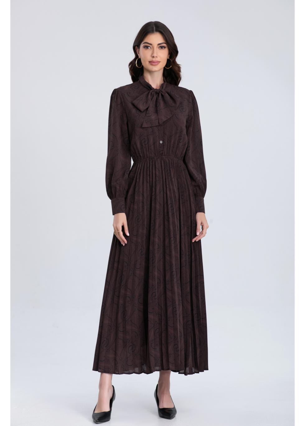 Chocolate Swirl Midi Dress