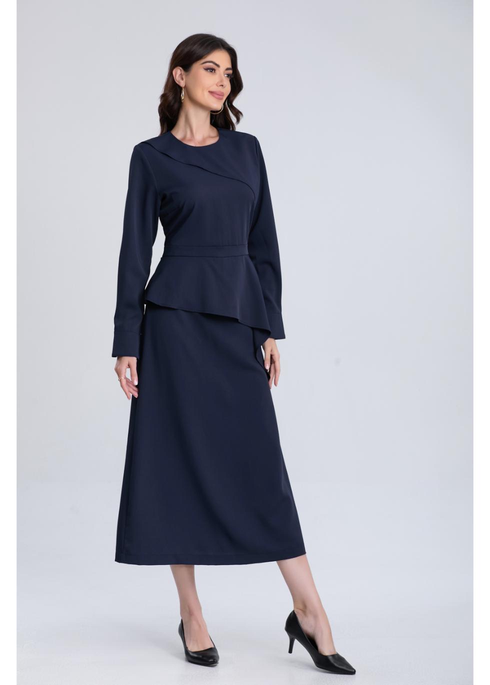 Navy Elegance Midi Dress