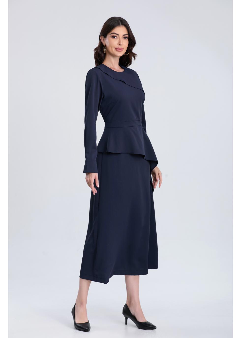 Navy Elegance Midi Dress