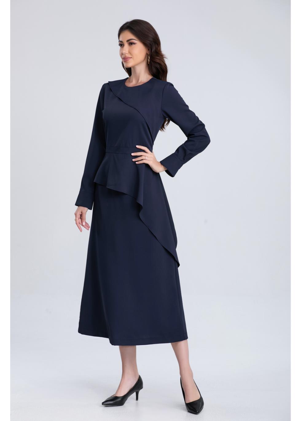 Navy Elegance Midi Dress