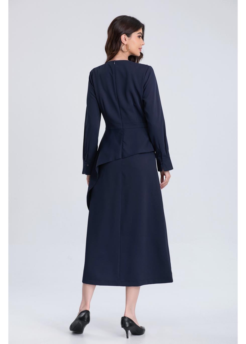 Navy Elegance Midi Dress