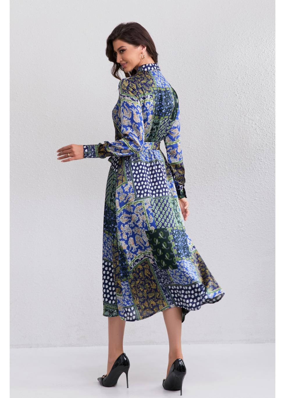 Regal Mosaic Midi Dress