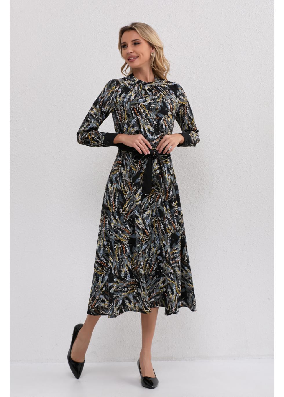 Midnight Botanical Midi Dress