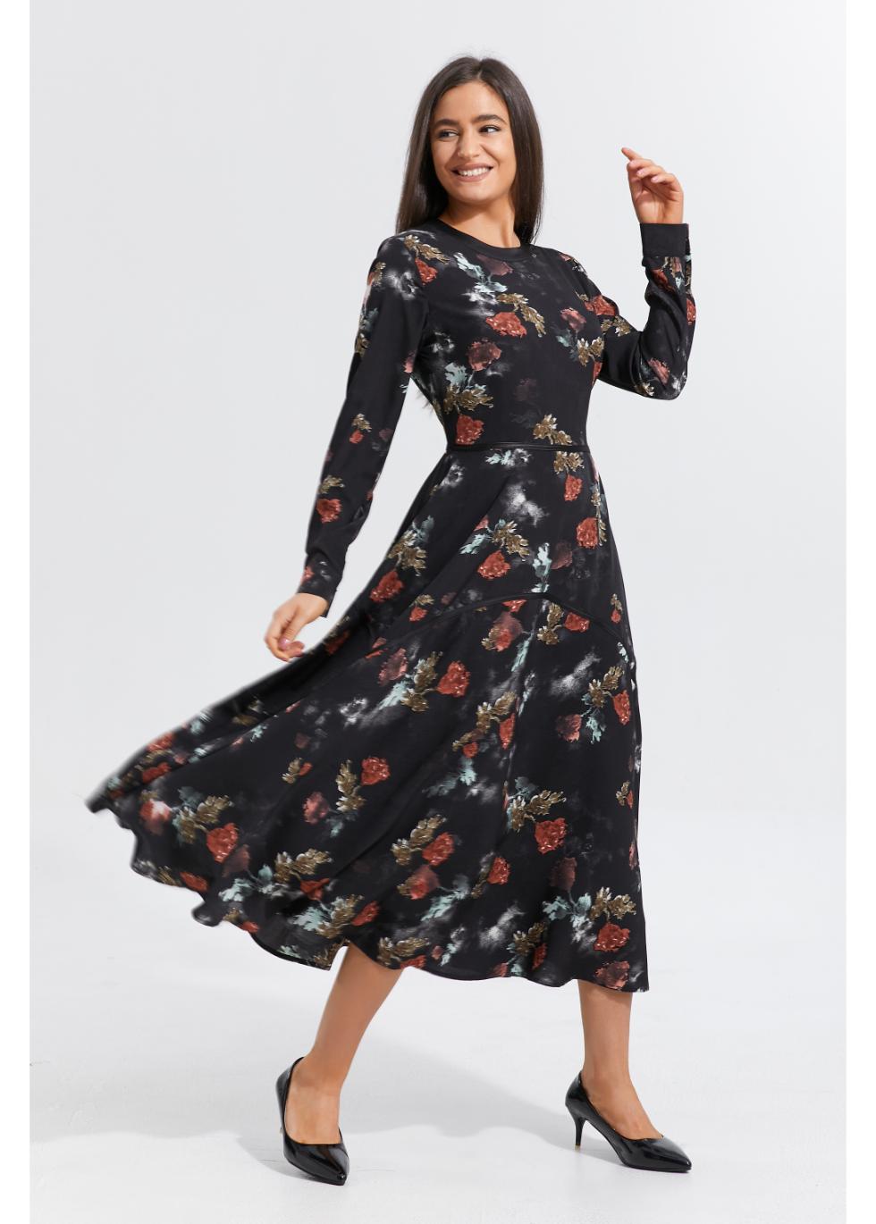 Autumn Rose Midi Dress