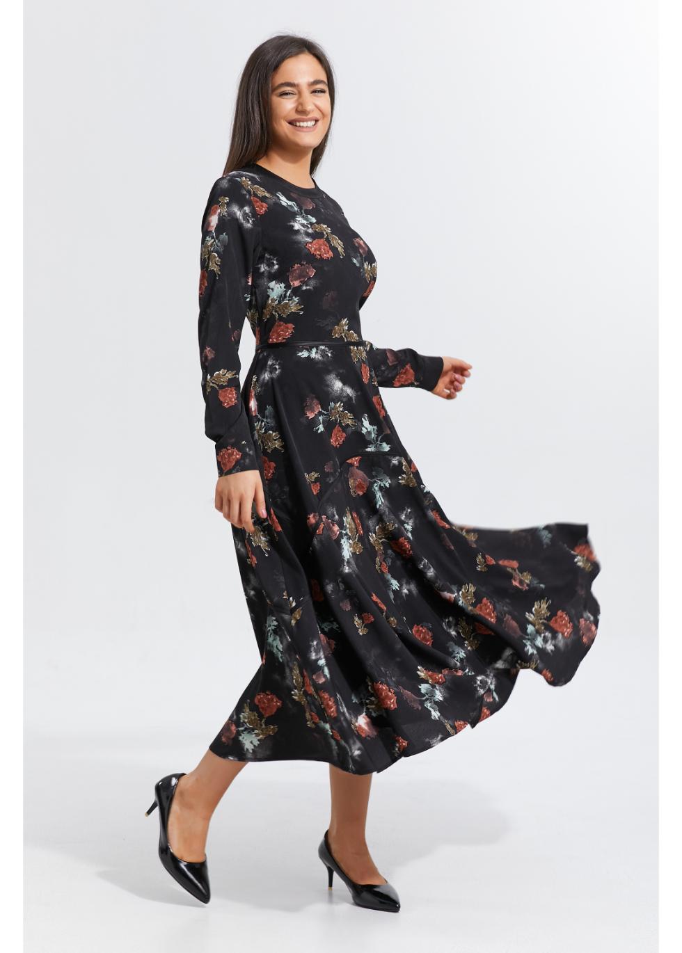 Autumn Rose Midi Dress