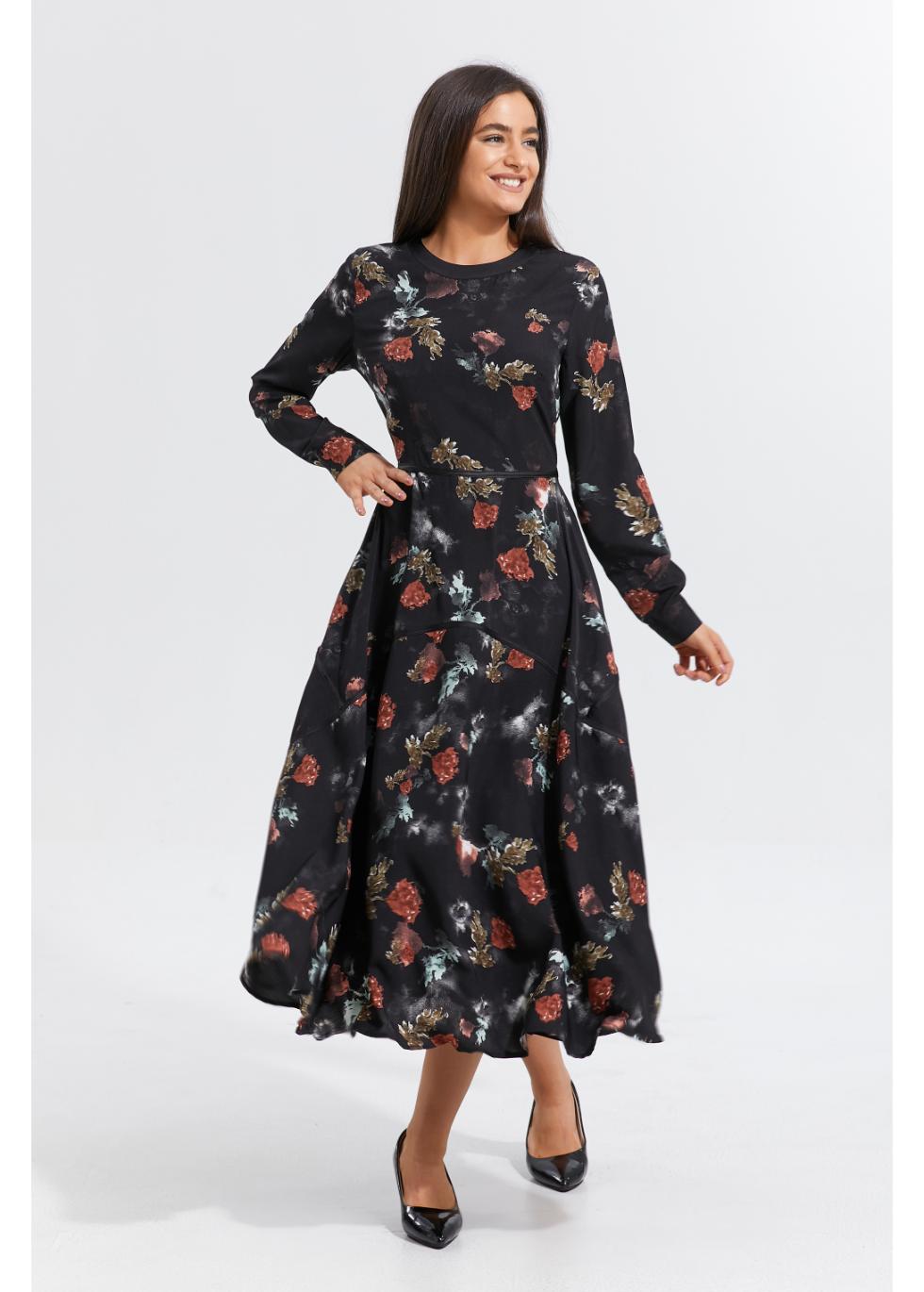 Autumn Rose Midi Dress