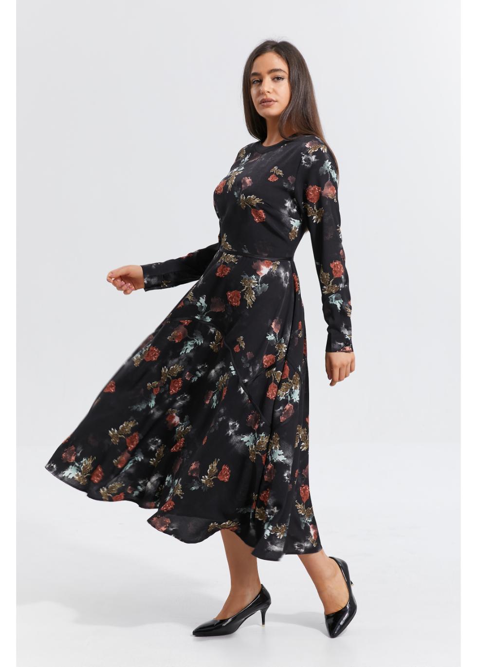 Autumn Rose Midi Dress