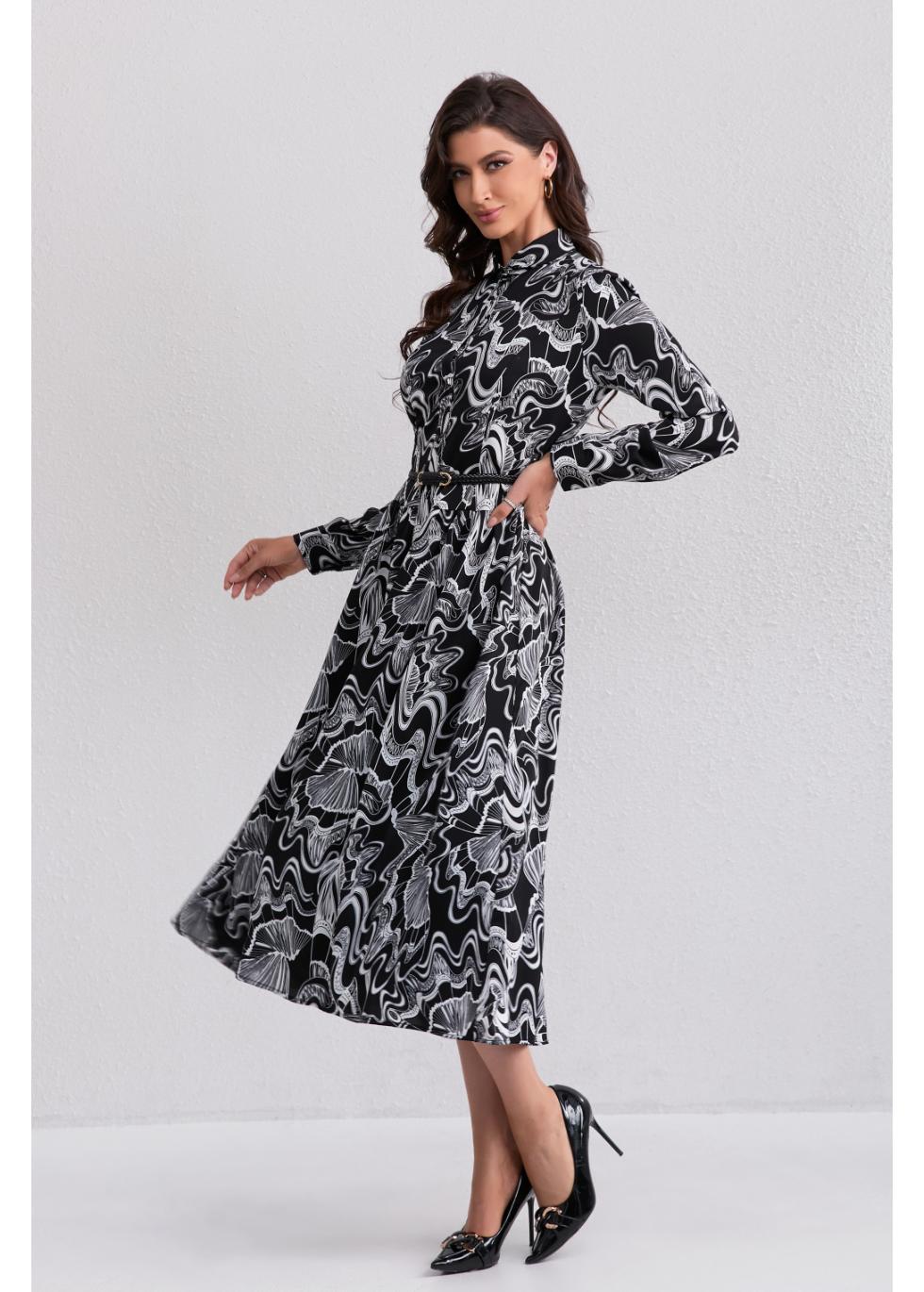 Eclipse Swirl Midi Dress