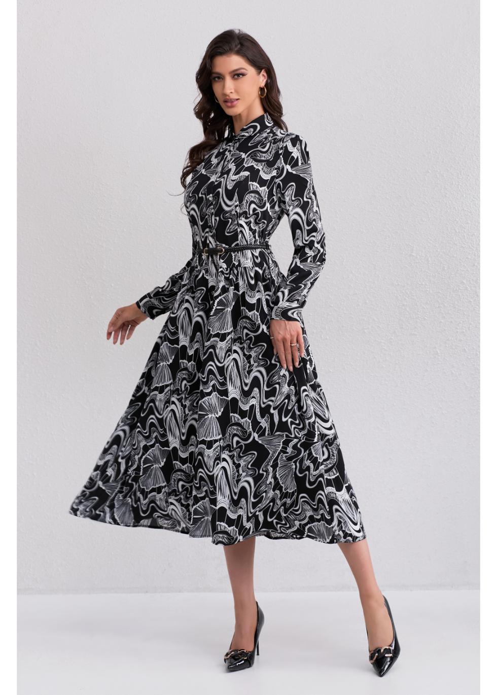 Eclipse Swirl Midi Dress