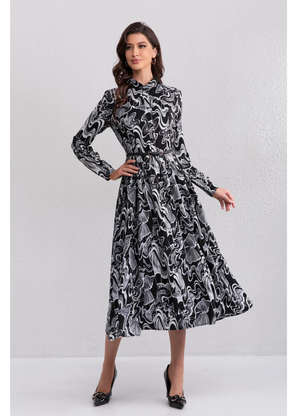 Eclipse Swirl Midi Dress