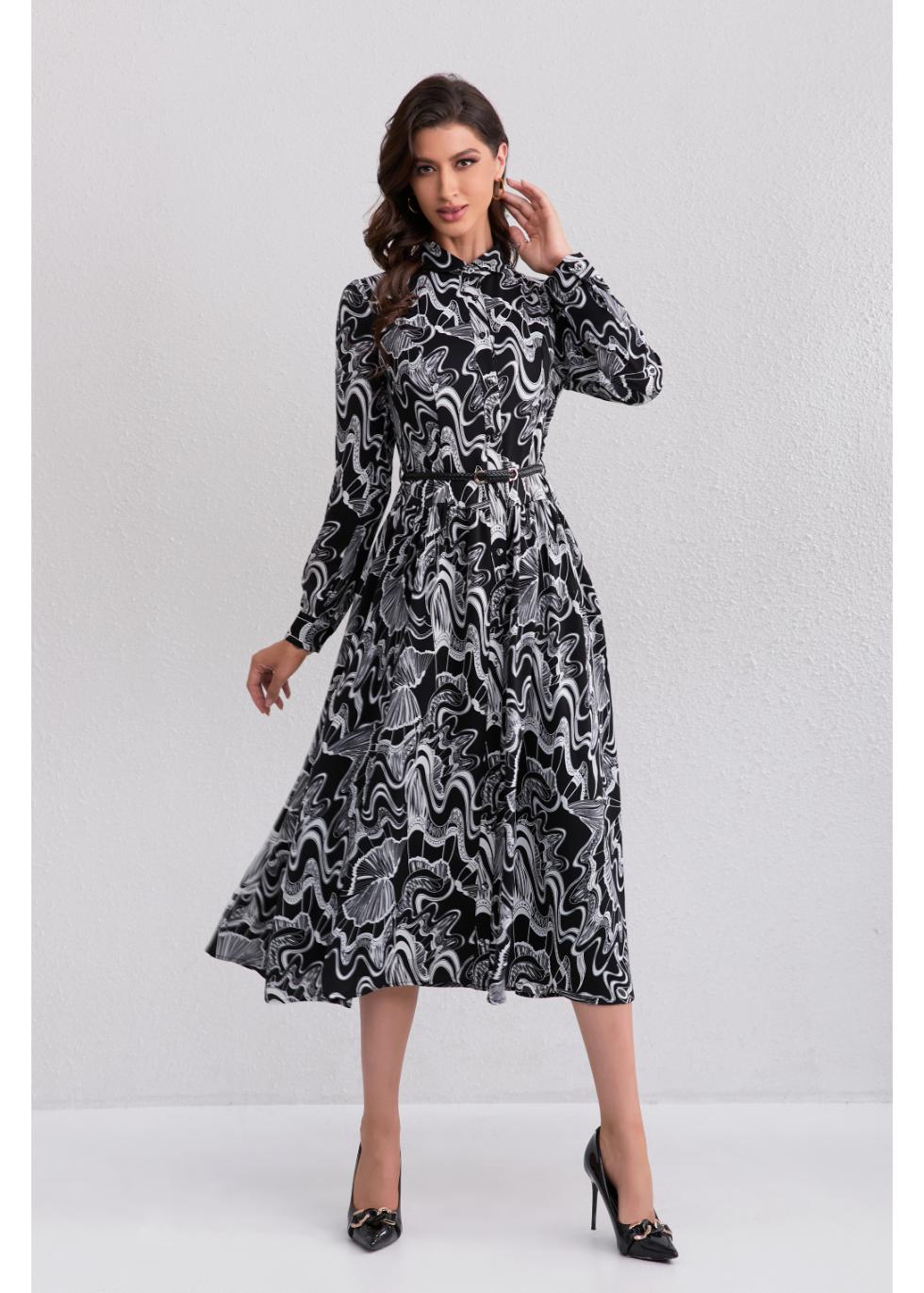 Eclipse Swirl Midi Dress