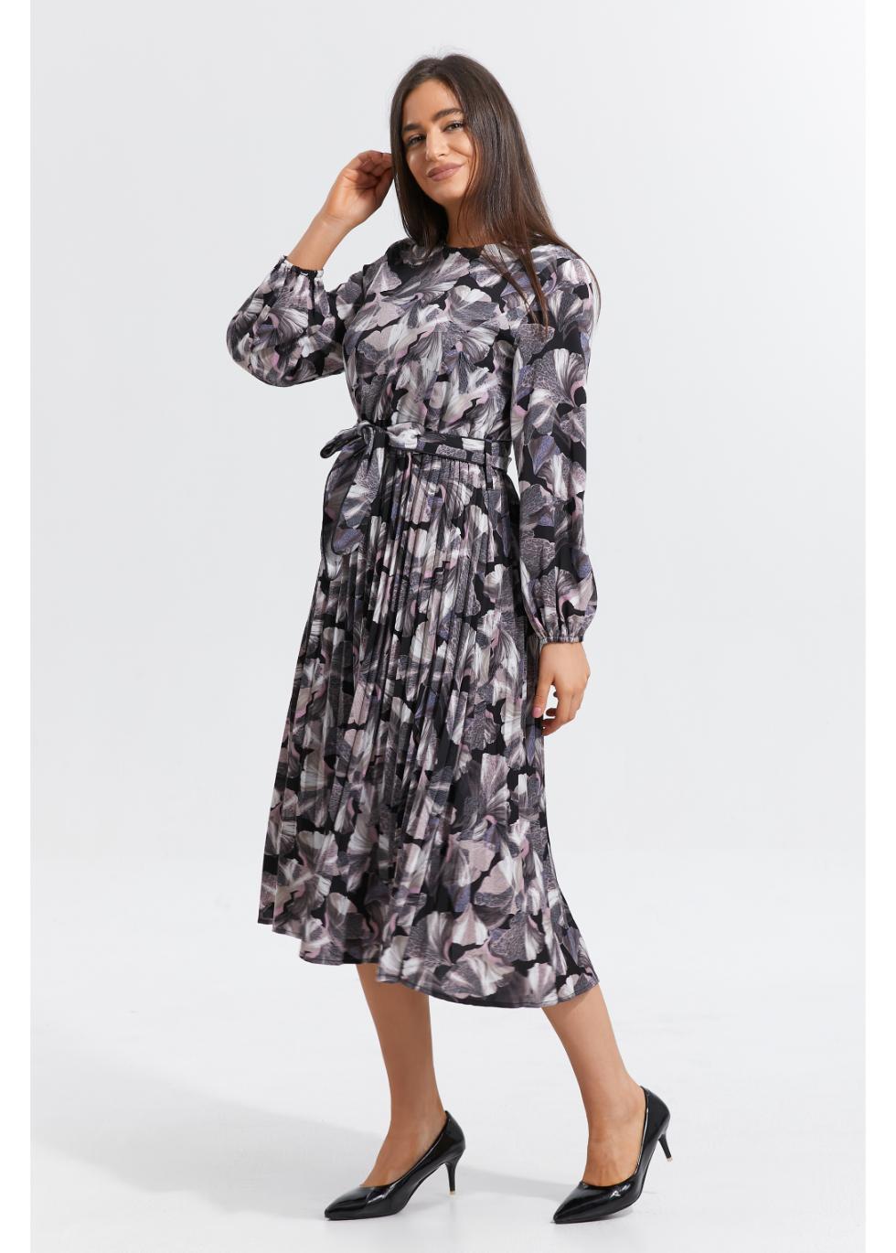 Lunar Garden Pleated Dress