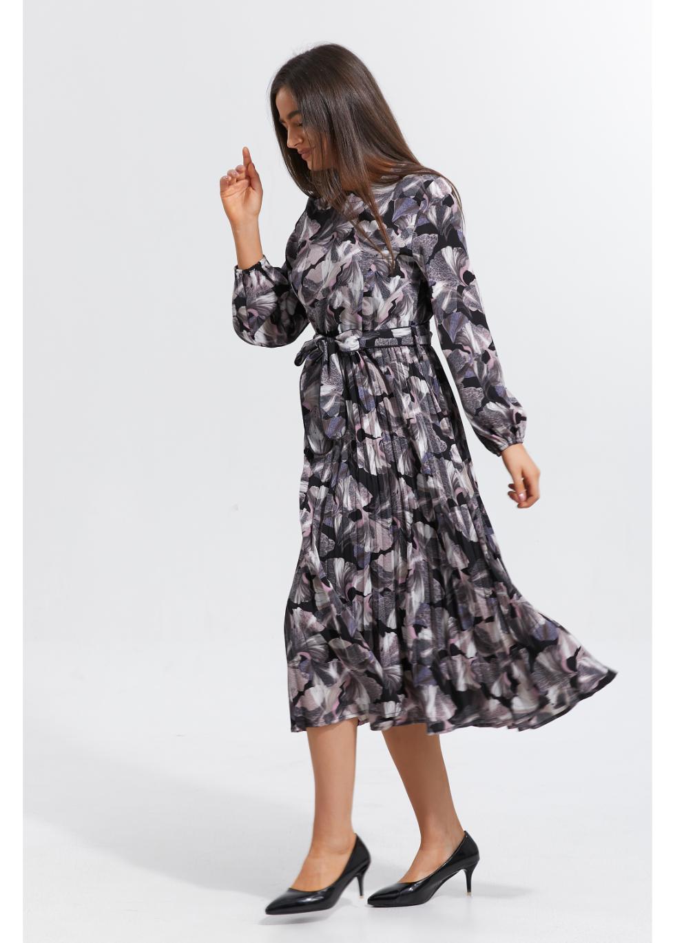 Lunar Garden Pleated Dress