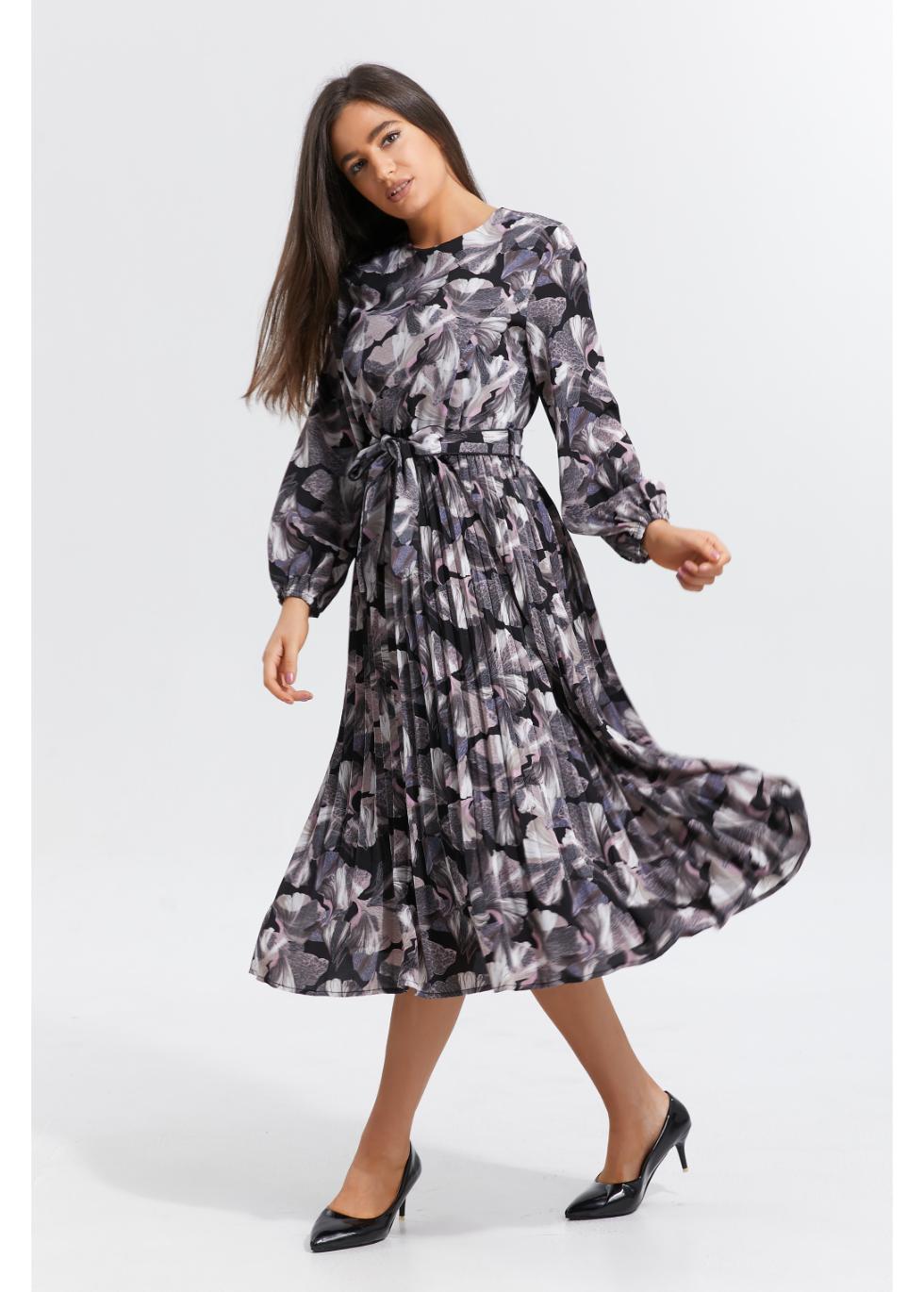 Lunar Garden Pleated Dress