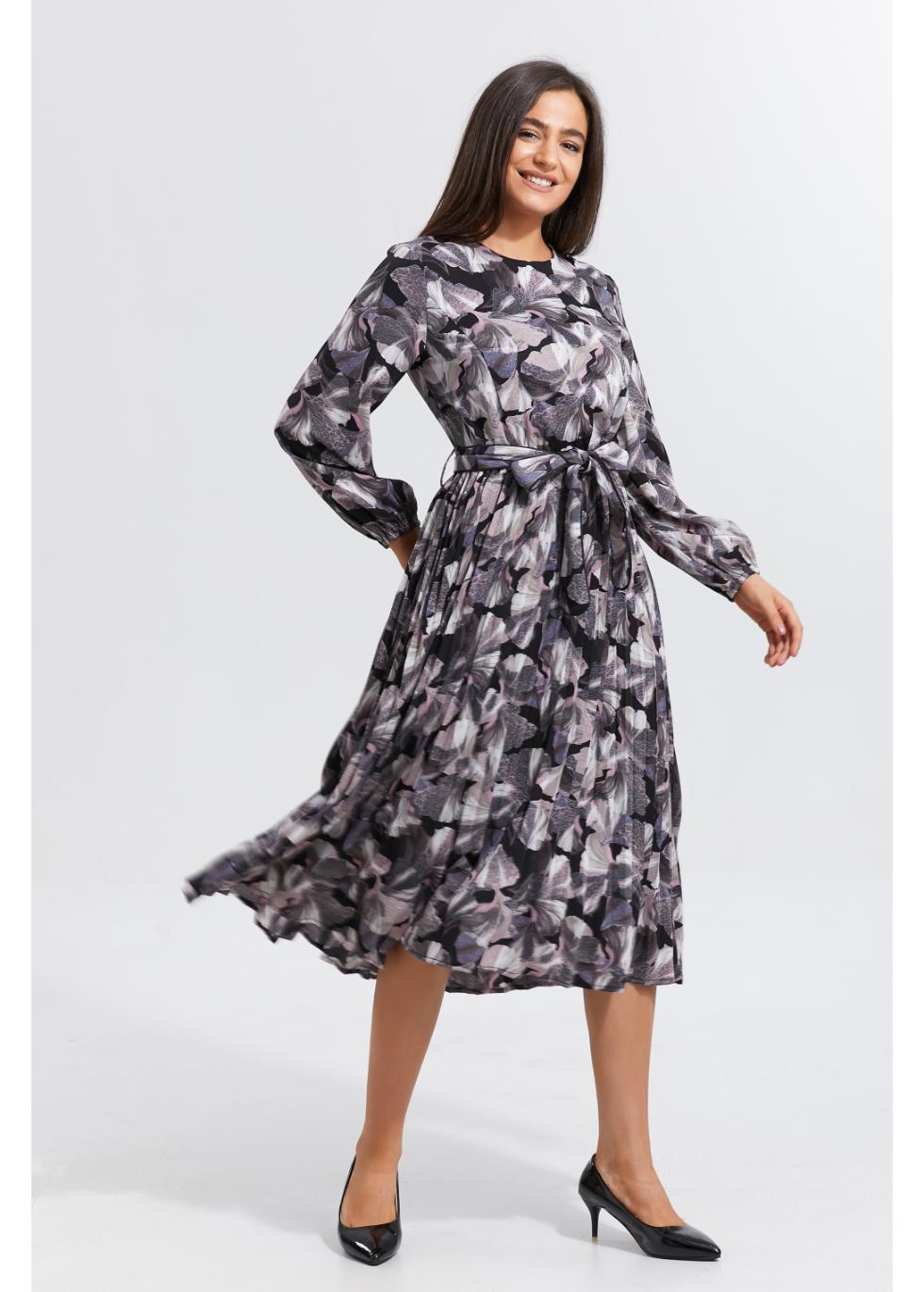 Lunar Garden Pleated Dress