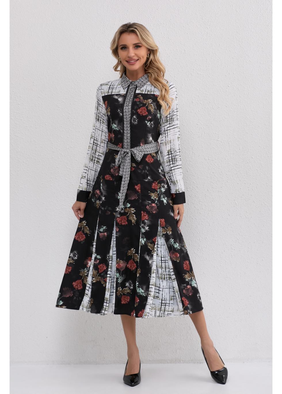 Autumn Bloom A-Line Dress