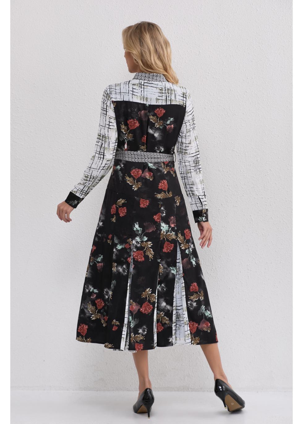 Autumn Bloom A-Line Dress