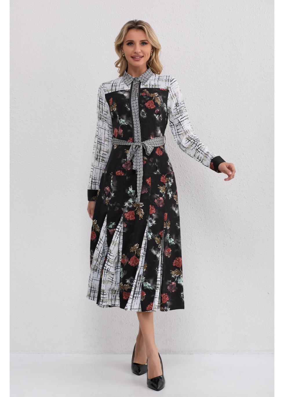 Autumn Bloom A-Line Dress