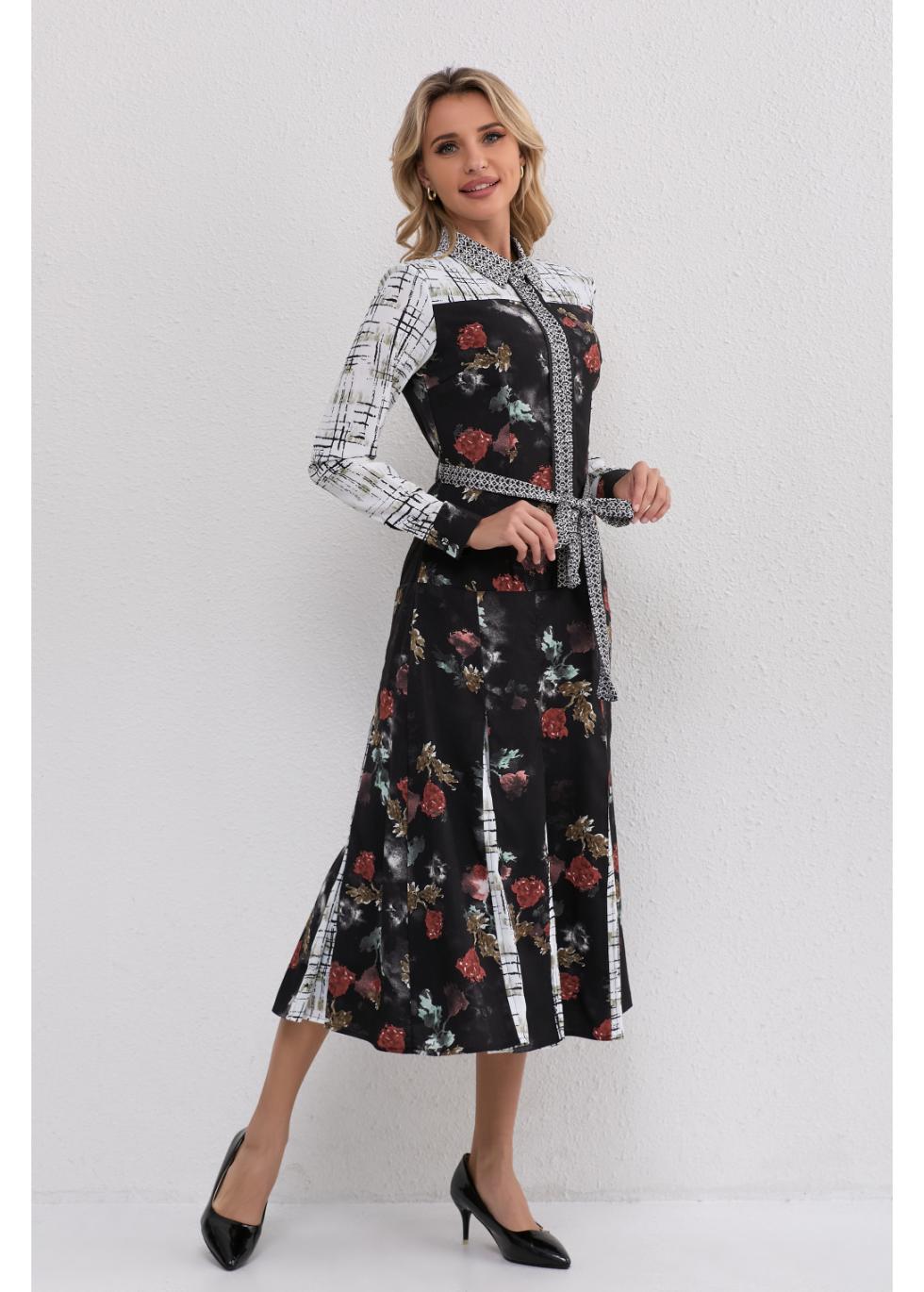 Autumn Bloom A-Line Dress