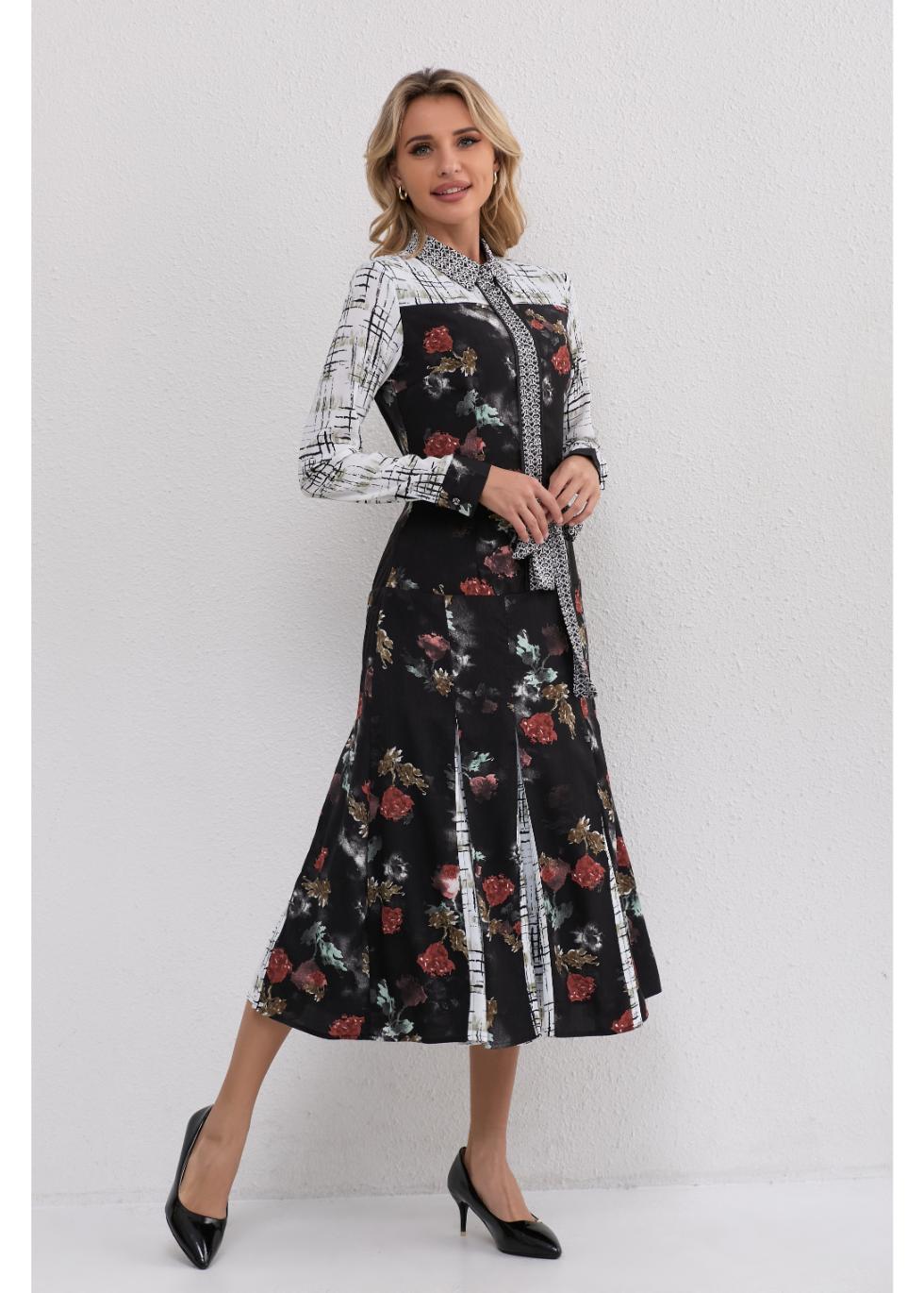 Autumn Bloom A-Line Dress