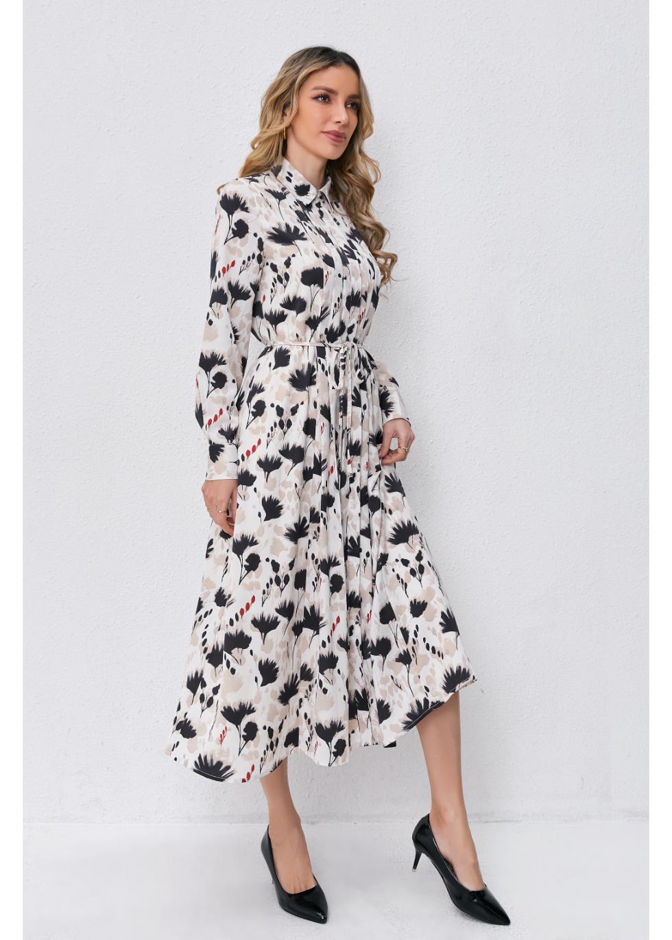 Petal Cascade Midi Dress