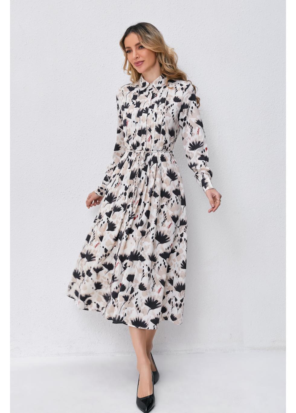 Petal Cascade Midi Dress