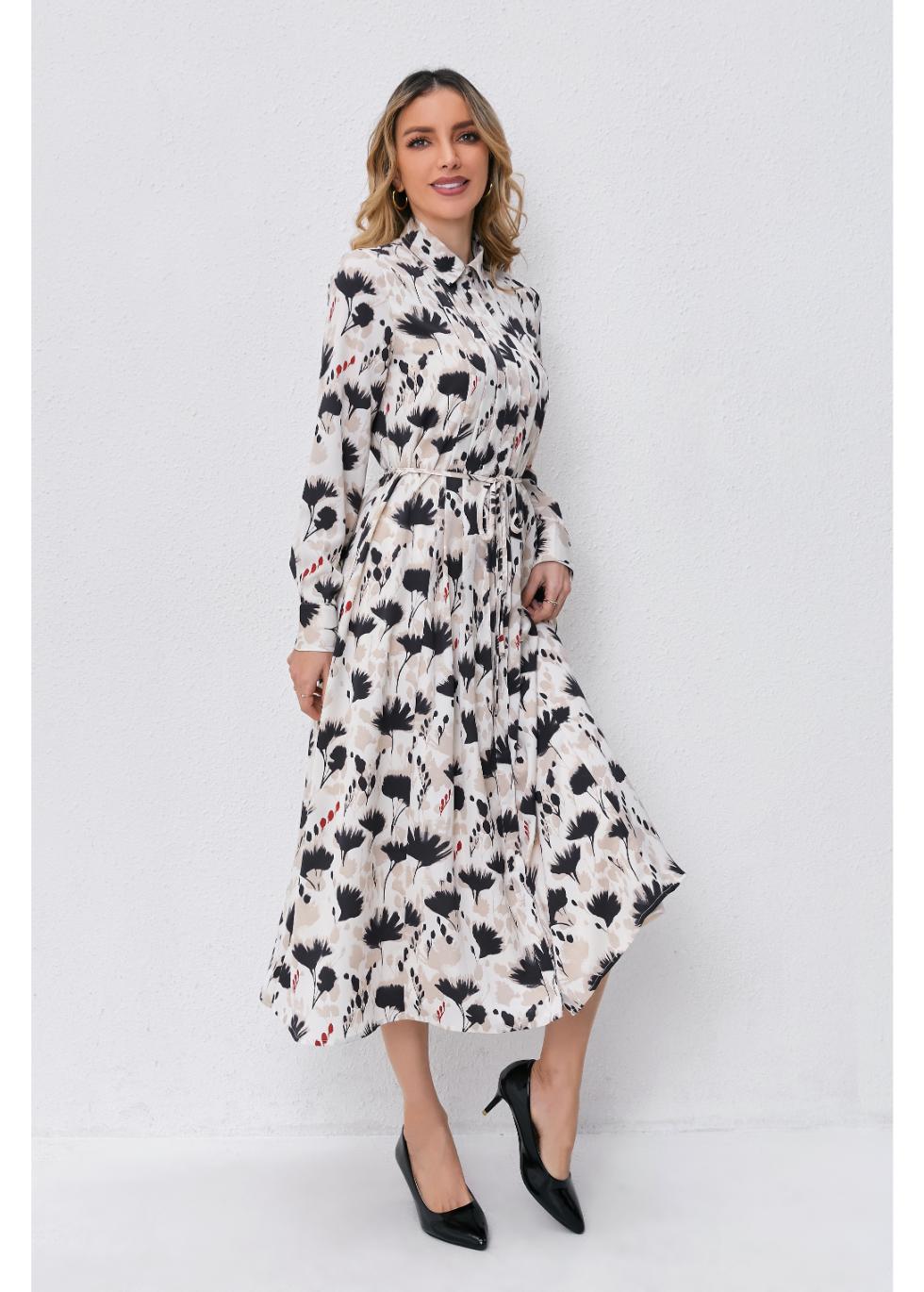 Petal Cascade Midi Dress