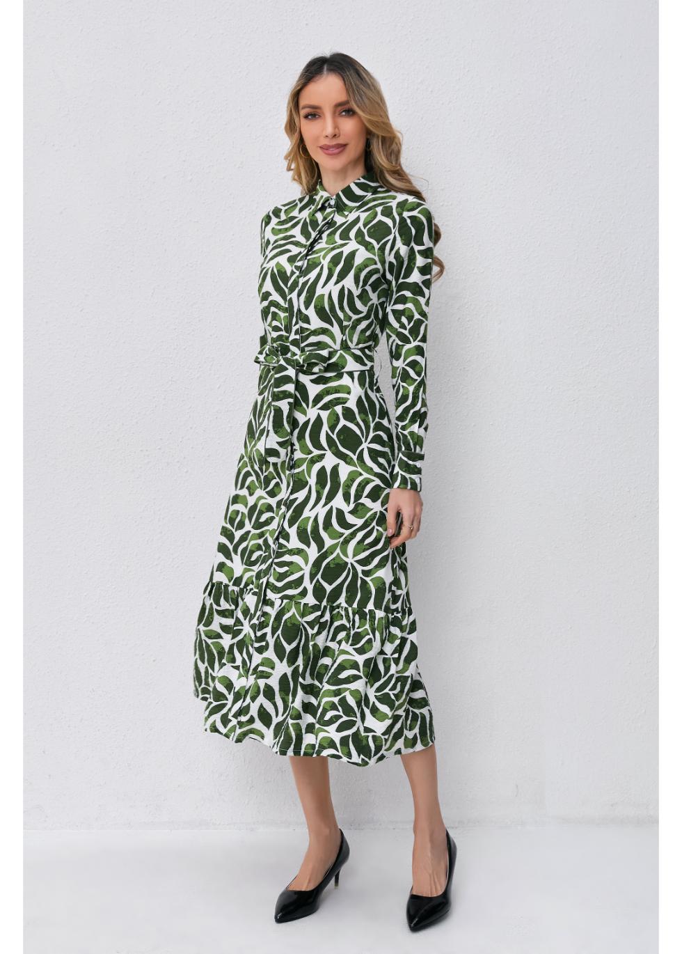 Emerald Breeze Midi Dress