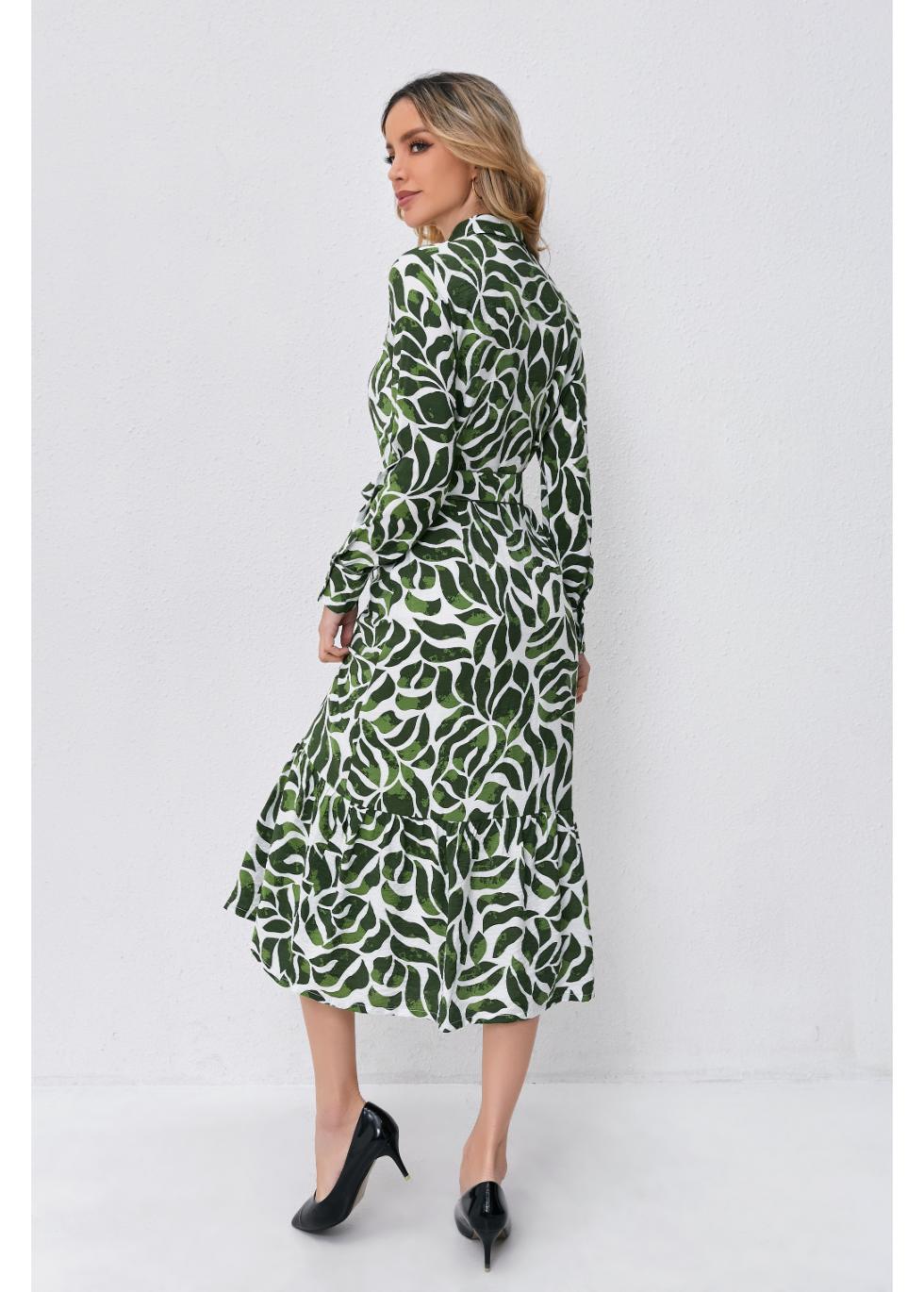 Emerald Breeze Midi Dress