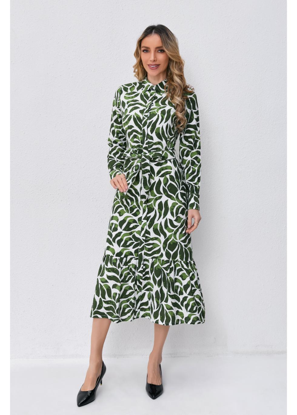 Emerald Breeze Midi Dress