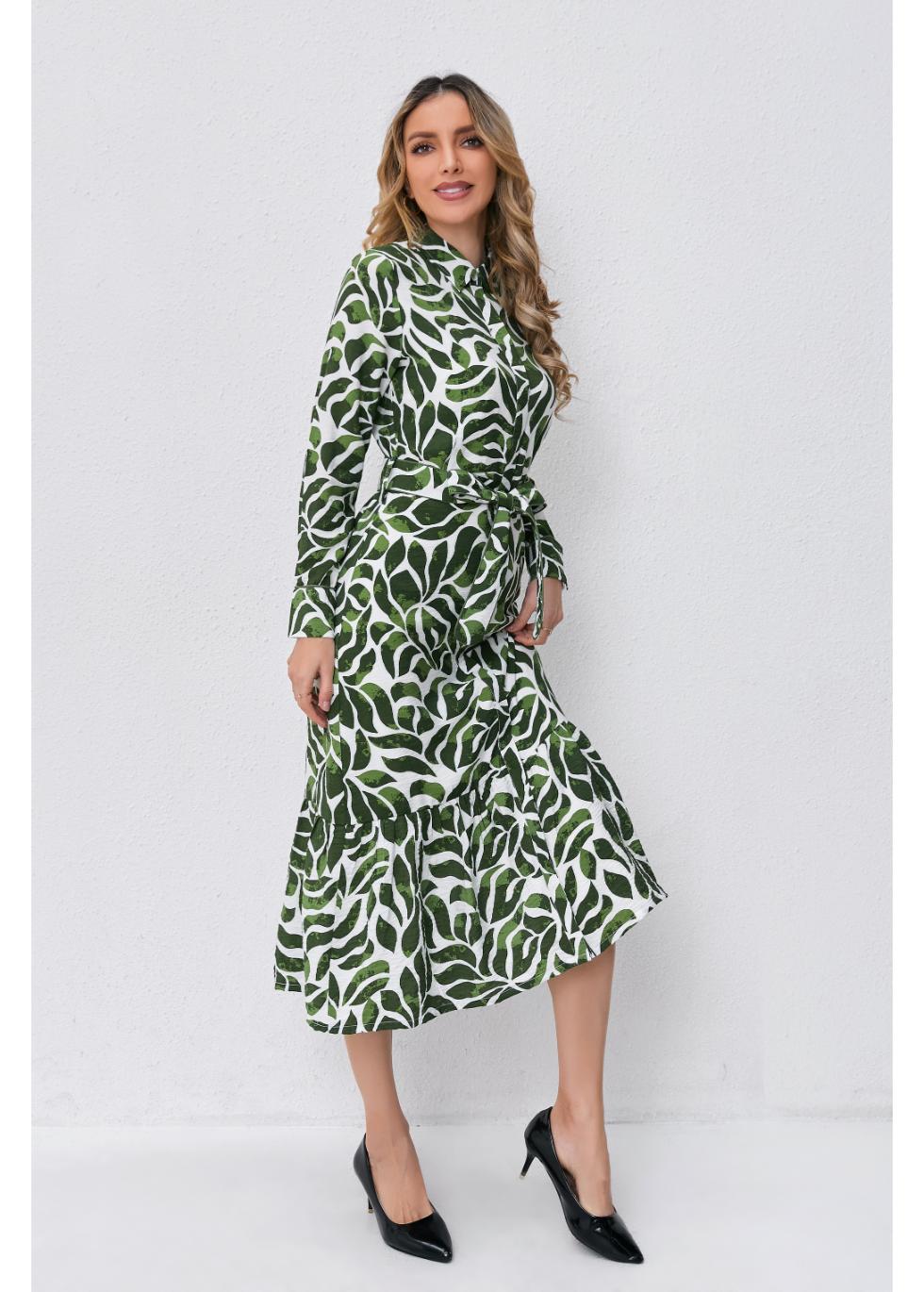 Emerald Breeze Midi Dress