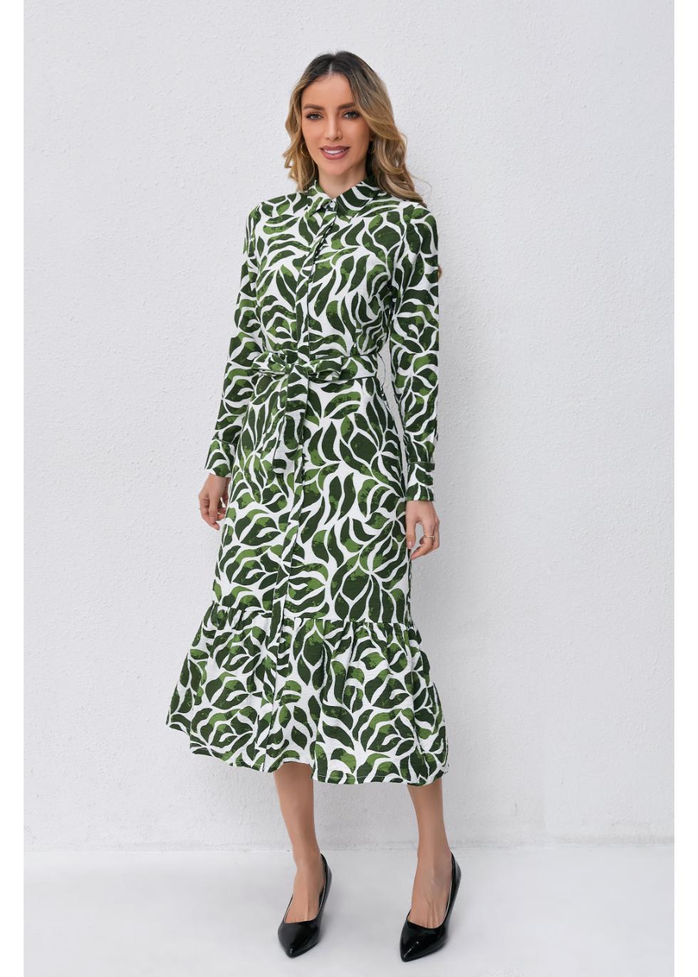 Emerald Breeze Midi Dress