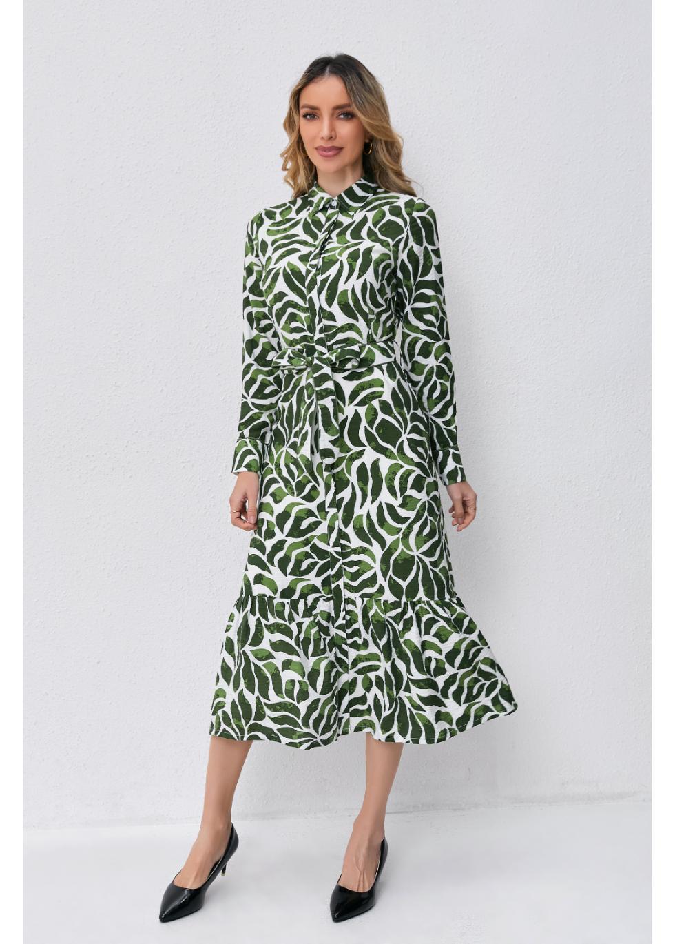 Emerald Breeze Midi Dress