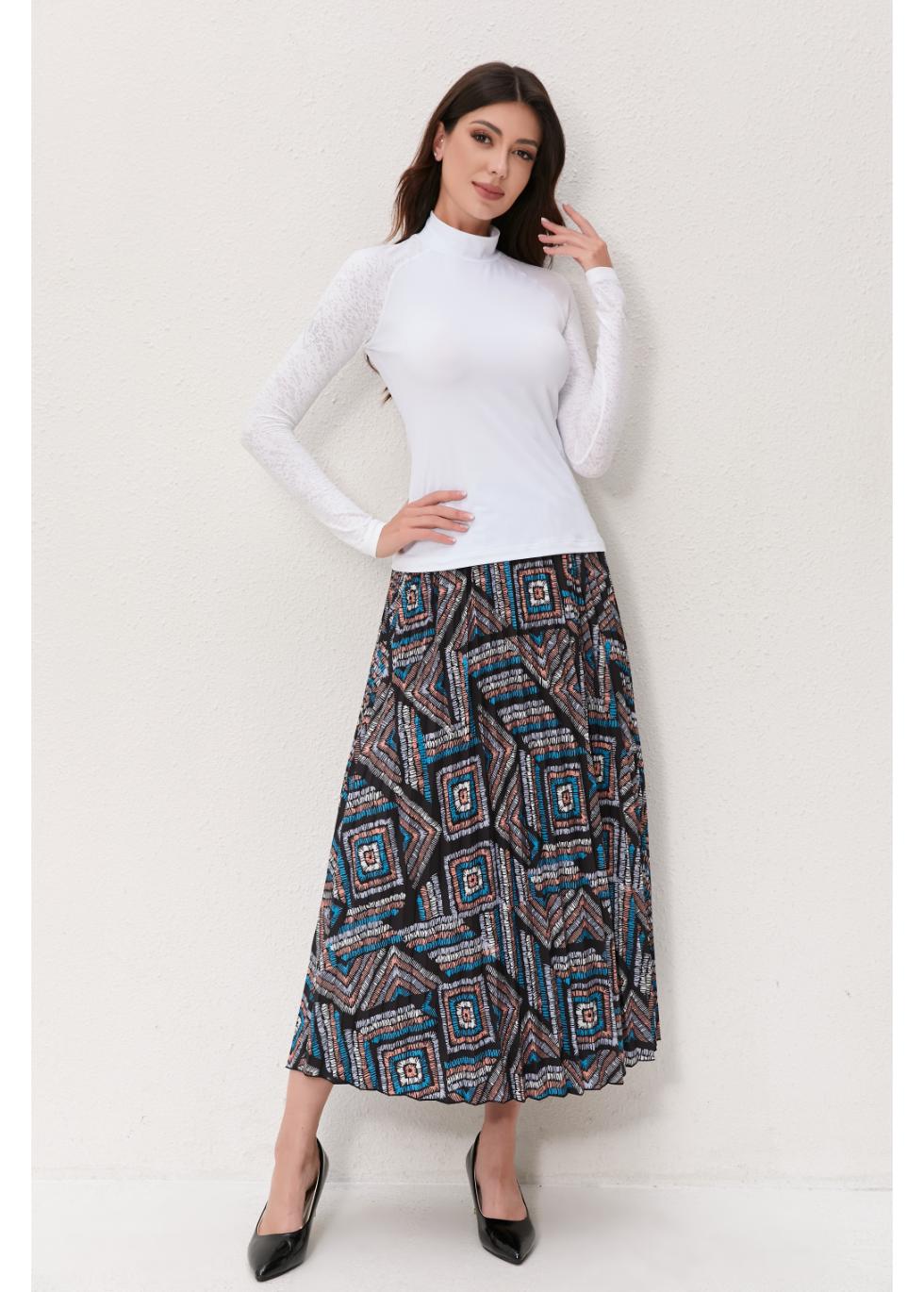 Geo Mosaic A-Line Skirt