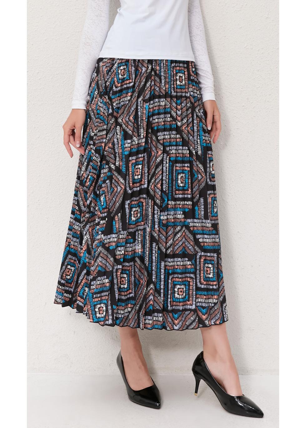 Geo Mosaic A-Line Skirt