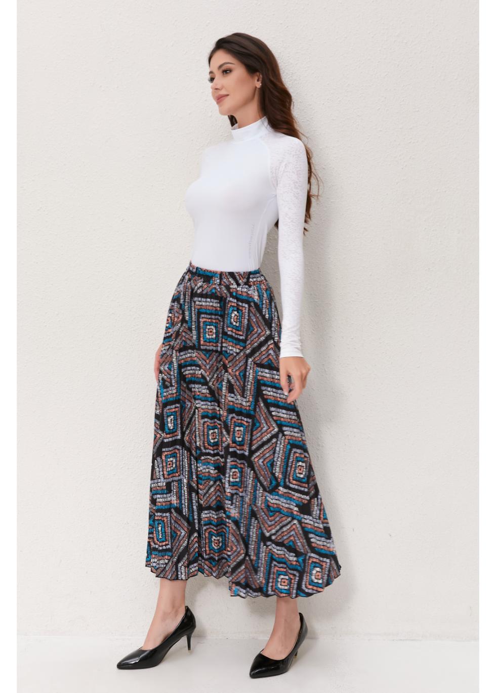 Geo Mosaic A-Line Skirt