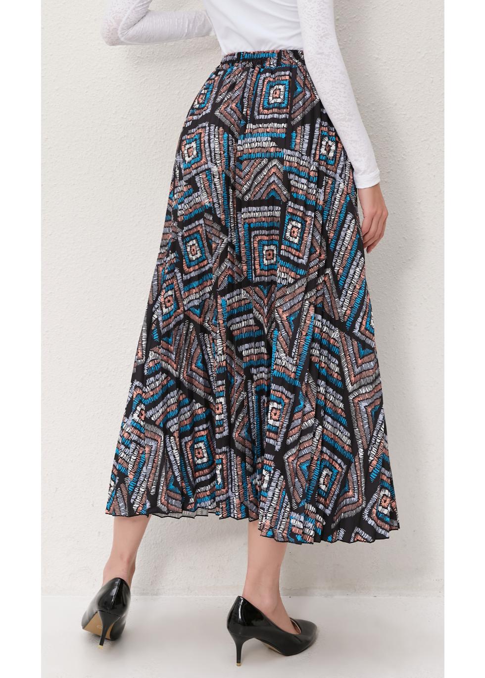 Geo Mosaic A-Line Skirt