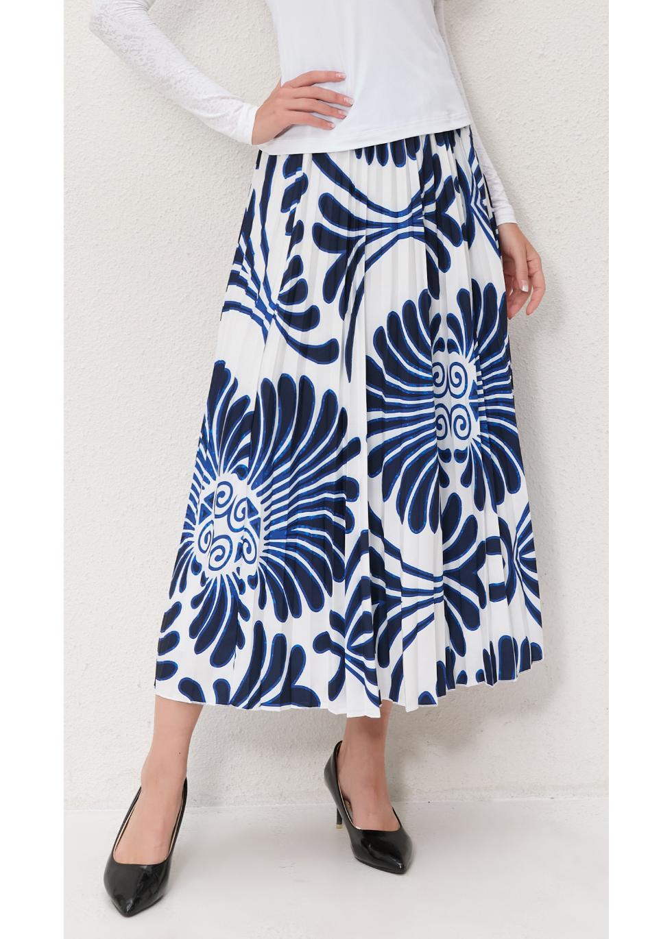 Ocean Petal Pleated Skirt