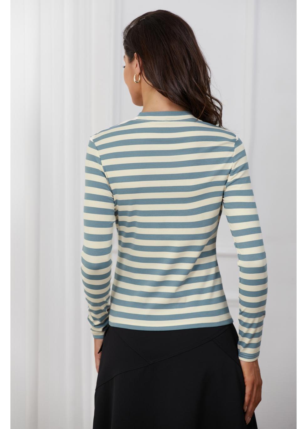 Blue and White Striped Shirt