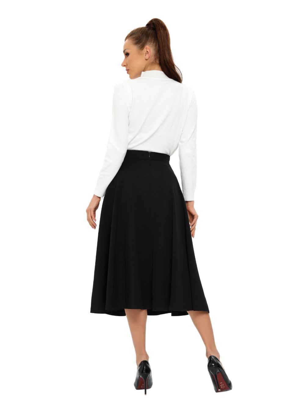 The iconic black shop a line skirt