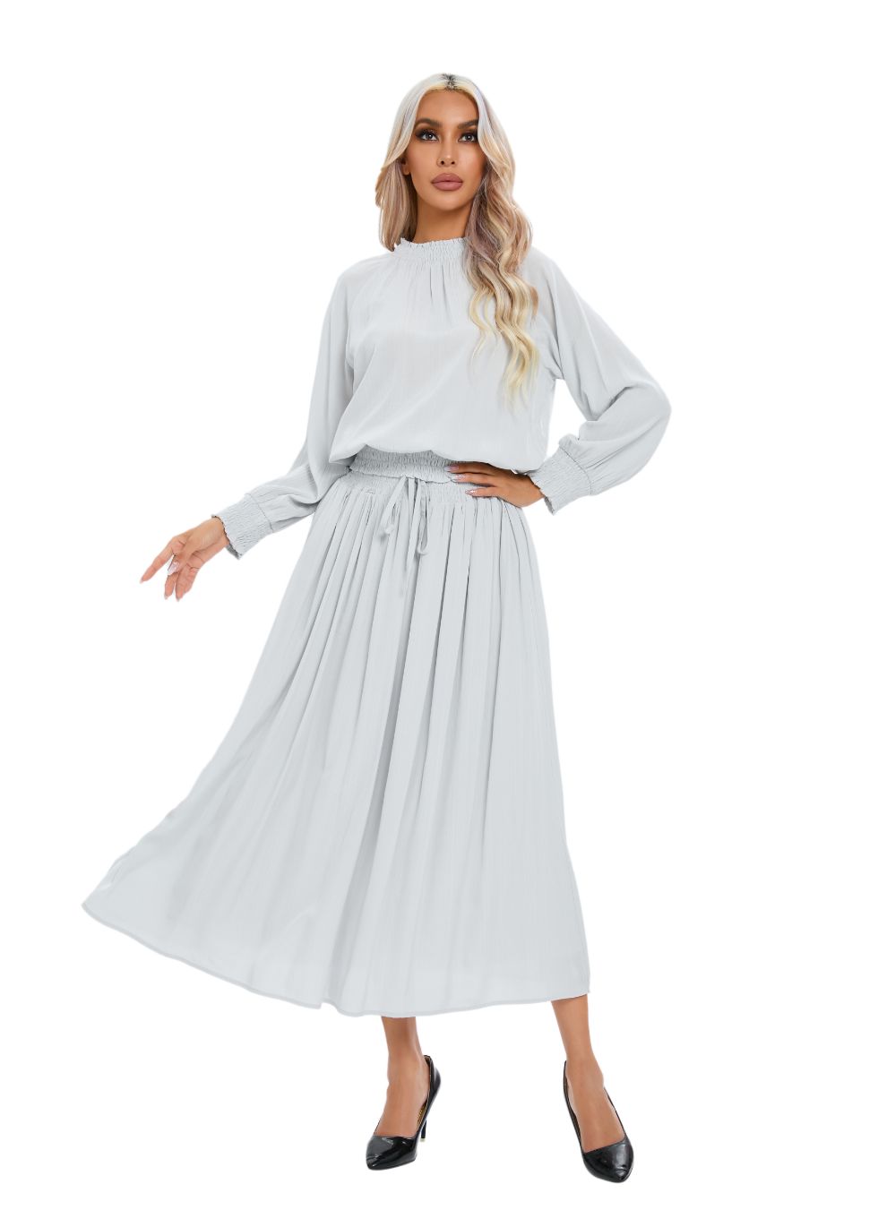 Two piece midi clearance dress